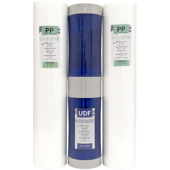 Big Blue Water Filter Set – 20 inch (50 + GAC + 5)