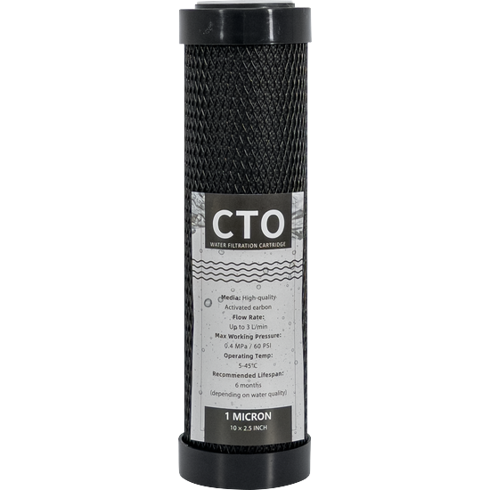 Filter cartridge - 10 Inch CTO Activated carbon block 1 micron- standard