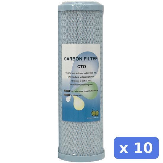 Filter cartridge - 10 Inch CTO Coconut Shell carbonblock 5 micron (new type) - 10 Pack