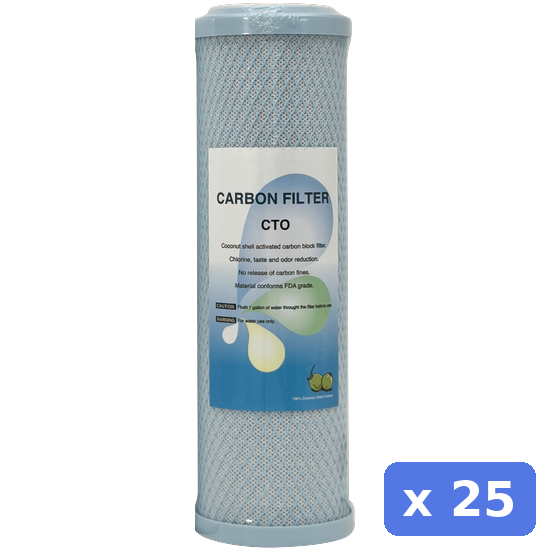 Filter cartridge - 10 Inch CTO Coconut Shell carbonblock 5 micron (new type) - 25 Pack