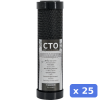 Filter cartridge - 10 Inch CTO Activated carbon block 1 micron- standard - 25 Pack