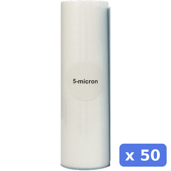 Filter cartridge - 10 inch 5UPP Sediment filter 5 micron (new type) - 50 Pack