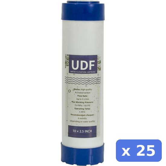 Filter cartridge – 10 inch UDF GAC T33 Activated carbon filter standard – 25 Pack