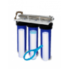 3 Stage Big Blue Water Filtration System With 25W UV Sterilizer, Sediment Filters & Carbon Filter (Whole House, 20 Inch) Steel Bracket