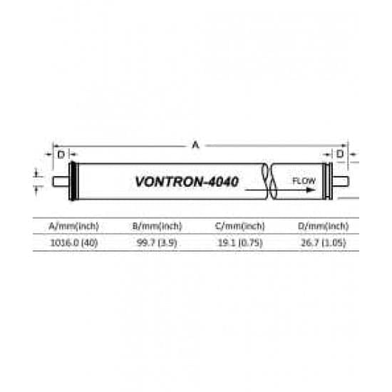 Vontron 4040 Reverse Osmosis Membrane - Brackish Water Water Storage | Water Filtration Vontron 4040 Reverse Osmosis Membrane - Brackish Water - Image 2